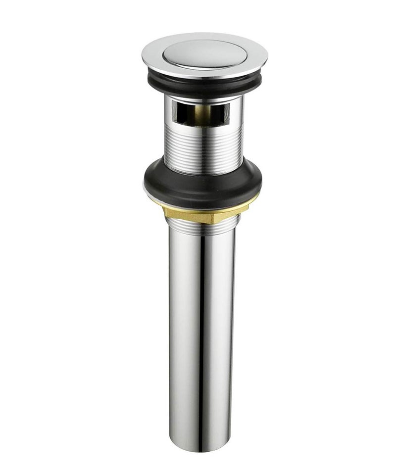 Purelux Bathroom Sink Drain Stopper Faucet Vanity Sink Pop Up Drain Assembly with Overflow, Chrome Finish - Image 1